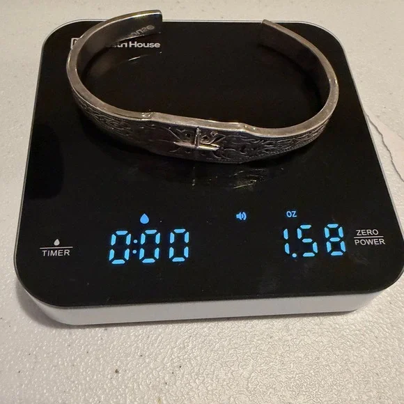 C+C Sterling Silver 925 Ornate Scroll Cross Cuff Bracelet Vintage Style 1.58oz - Picture 6 of 6